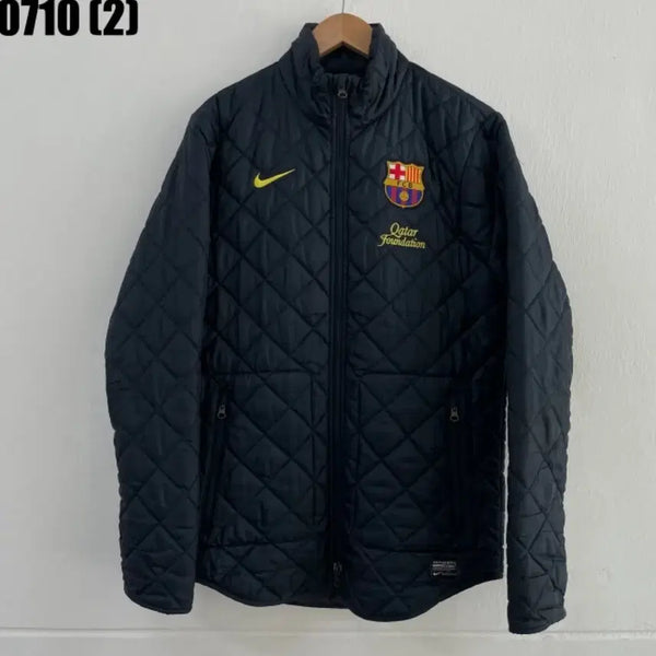 [BUNJANG] Nike FC Barcelona Quilted Jacket Black / 나이키 FC 바르셀로나 퀼팅 자켓 검정