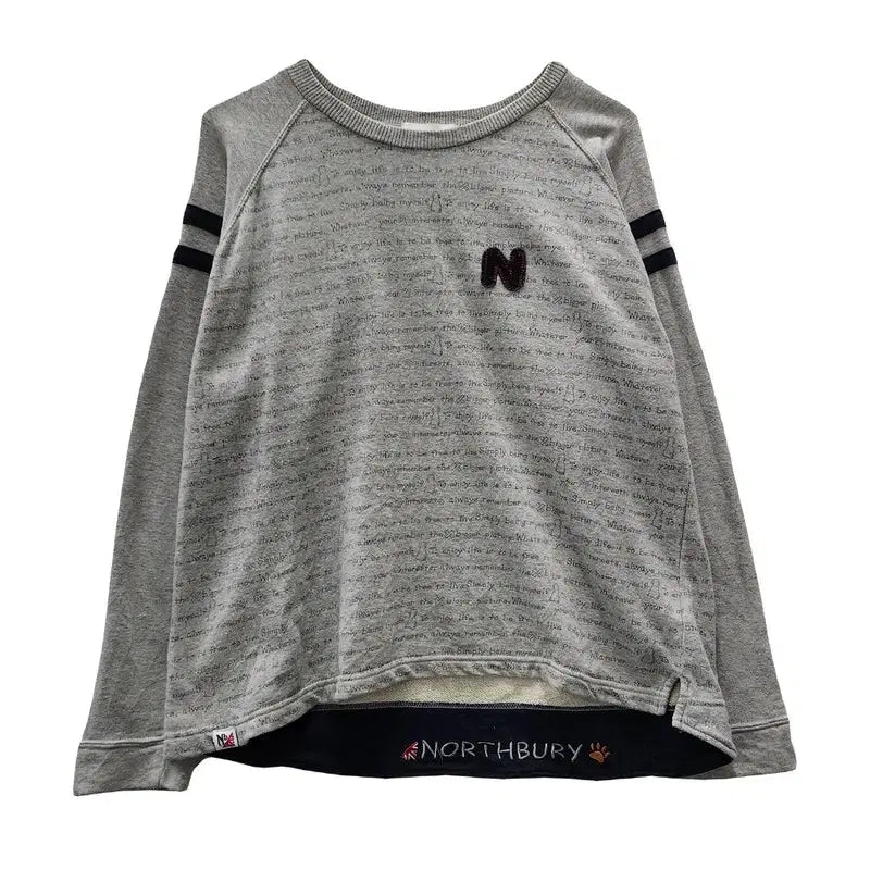 [BUNJANG] Vintage Kitsch Casual Lettering Raglan Sweatshirt L / 빈티지 키치 캐주얼 레터링 래글런 맨투맨 L