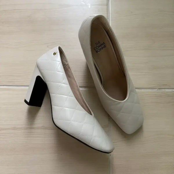 [BUNJANG] SUECOMMA BONNIE Genuine Leather Ivory Pumps 240 / 슈콤마보니 천연소가죽 아이보리 구두 펌프스 240