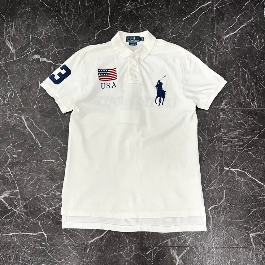 [BUNJANG] Polo Ralph Lauren USA Chief Keef Big Pony PK T-Shirt White / 폴로랄프로렌 USA 치프키프 빅포니 PK 반팔 화이트