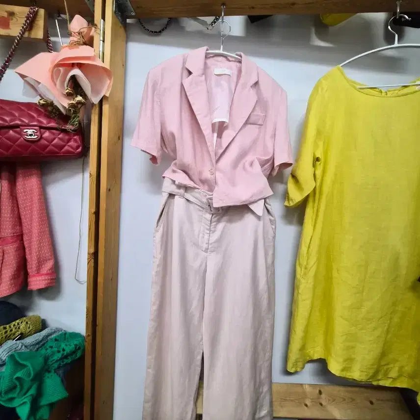 [BUNJANG] Zen Cotton Linen Jacket & Club Monaco Linen Wide Pants / zen 면린넨 자켓. 클럽모나코 린넨 와이드팬츠