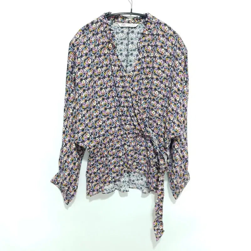 [BUNJANG] Zara Floral Wrap Blouse / 자라 플라워 랩 블라우스 S_M2120