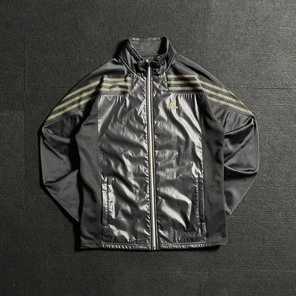 [BUNJANG] Adidas Old School Black/Gold Windbreaker Jersey M / 아디다스 올드스쿨 검골 바람막이 져지