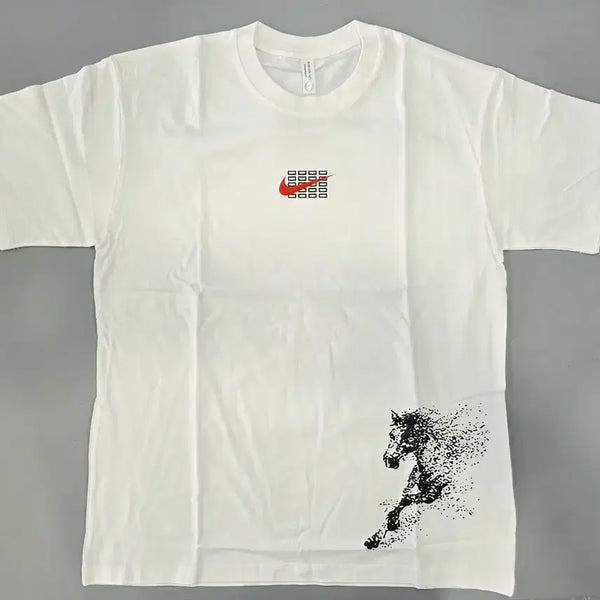 [BUNJANG] Nike Horse Graphic T-Shirt White / 나이키 반팔티 말 프린팅 화이트