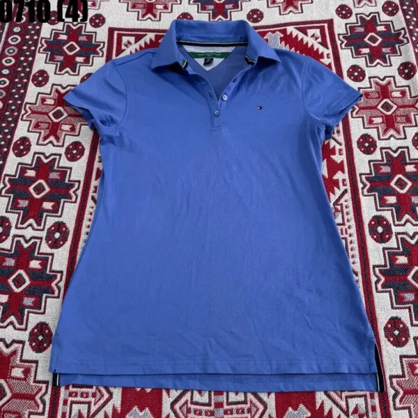 [BUNJANG] Tommy Hilfiger Women's Short Sleeve Polo Shirt Blue / 타미힐피거 여성 반팔 카라티 블루