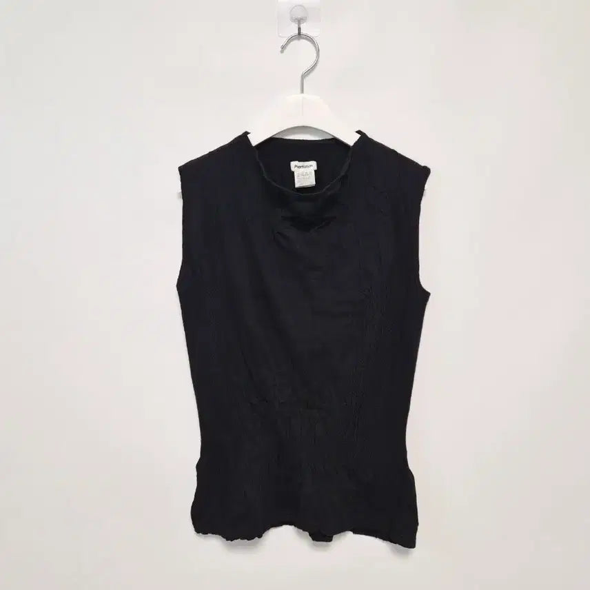[BUNJANG] Issey Miyake Plantation Sleeveless Top Black Cotton Blend / 이세이미야케 플랜테이션 블랙 슬리브리스 나시