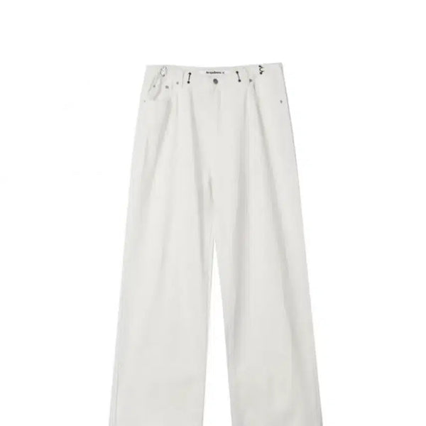 [BUNJANG] UrbanDress Buckle Wide Denim Pants Cream / BUCKLE WIDE DENIM PANTS CREAM