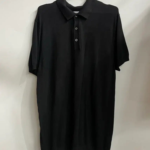 [BUNJANG] Zara Black Collared Knit Short Sleeve T-Shirt - L / [L] 자라(ZARA) 블랙 카라 니트 반팔 1.5