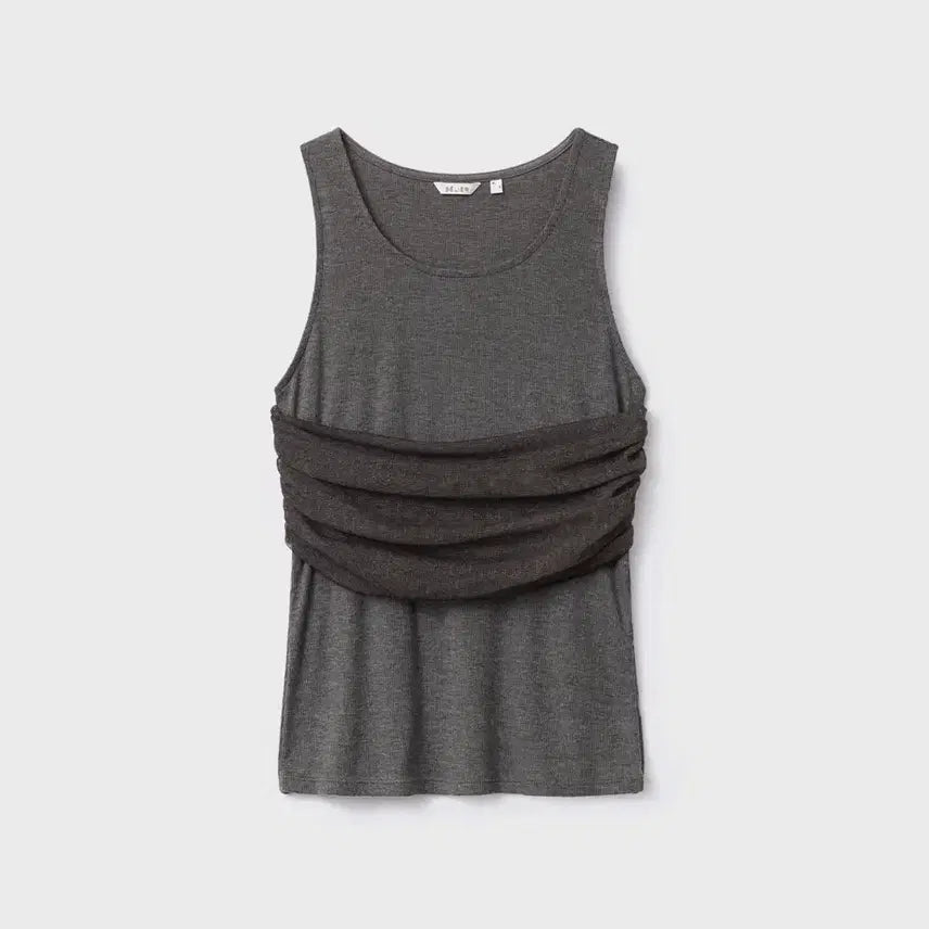 [BUNJANG] Bellier Urban Noise Layered Sleeveless Top Gray / 벨리에 어반 노이즈 레이어드 슬리브리스 그레이