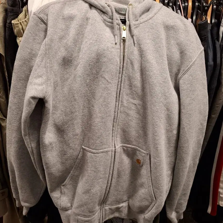 [BUNJANG] Carhartt Fleece Lined Hooded Zip-Up Sweatshirt Grey Size S / 칼하트 기모 후드집업 그레이s