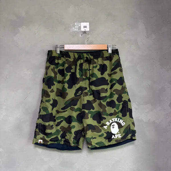 [BUNJANG] Bape Shark Reversible Shorts Navy / 베이프 샤크 녹계 리버시블 반바지 네이비