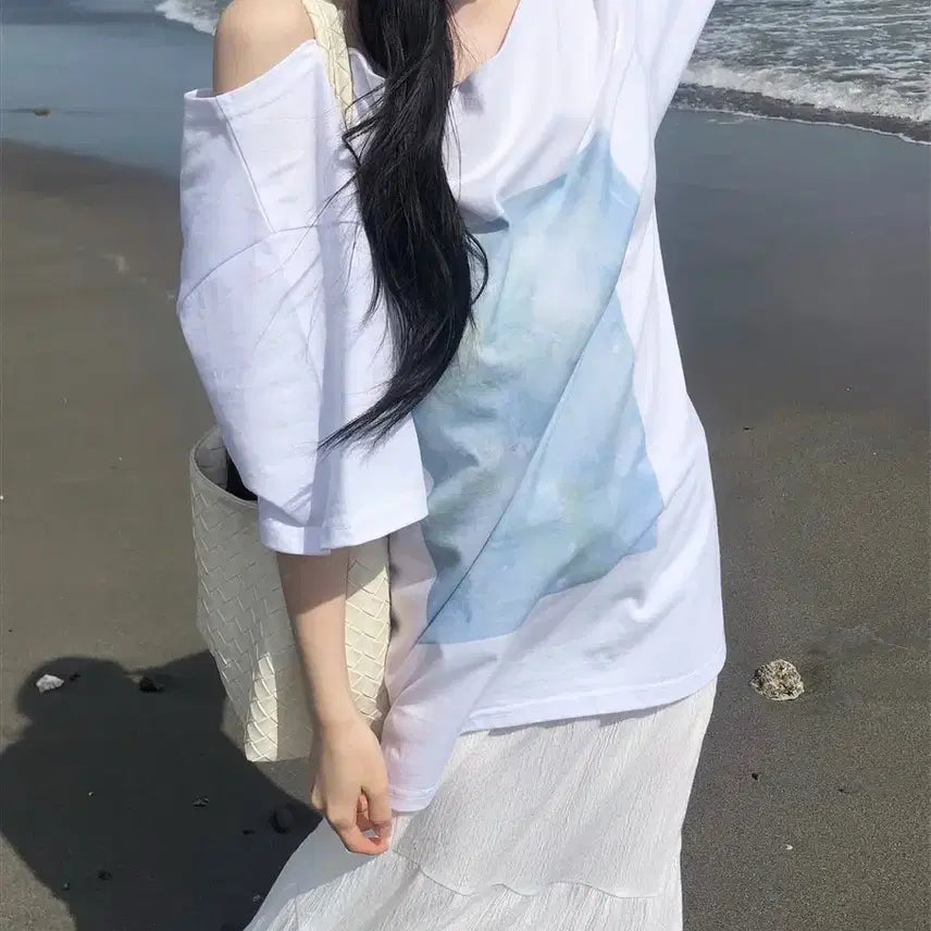 [BUNJANG] Archive J2U PulPUL One-Shoulder T-Shirt / 아카이브 제이투유 풀풀 pulpul 원숄더 티셔츠