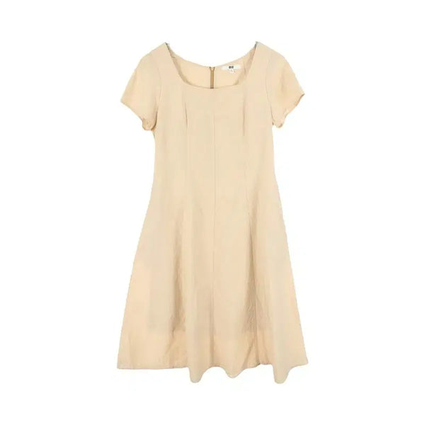 [BUNJANG] Uniqlo Women's Square Neck Dress Poly Cotton Blend Size S / 유니클로 (WOMEN - S) 폴리 코튼 스퀘어넥 원피스