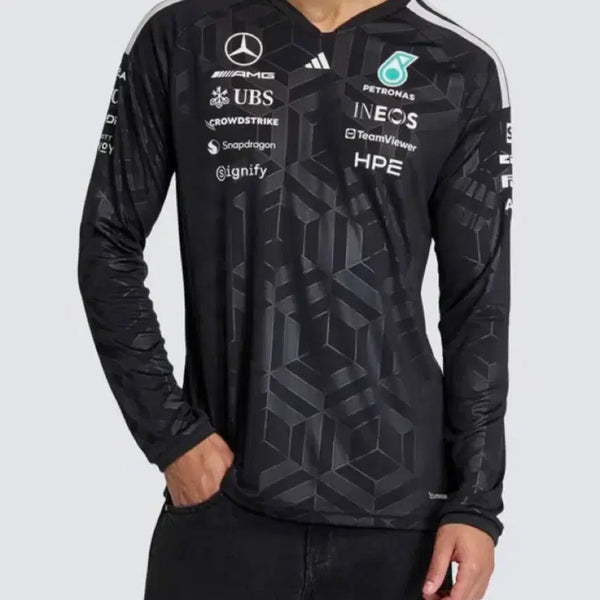 [BUNJANG] Adidas AMG F1 Team Long Sleeve Jersey Black KF0148 / [새상품] 아디다스 AMG F1팀 저지 롱슬리브 블랙 KF0148