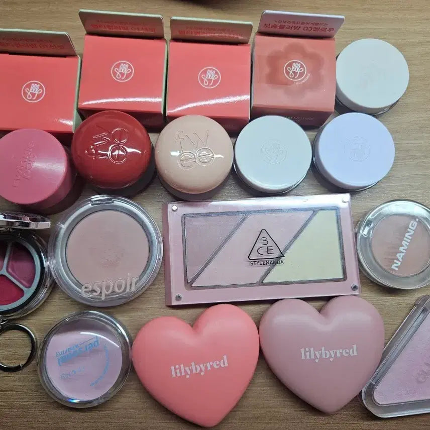 [BUNJANG] 3CE, Espoir, Lilybyred, Naming Lip & Cheek and Blusher Bundle Set (18 Items) / 립앤 치크 + 블러셔 18개 일괄 판매
