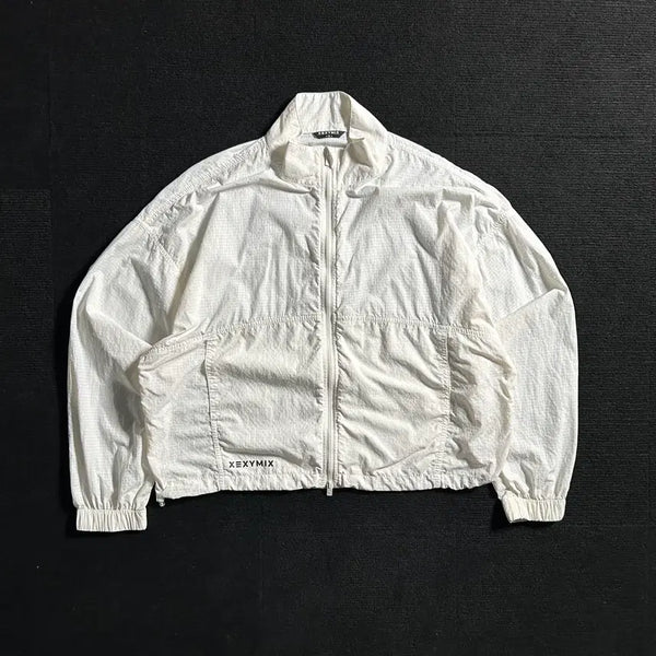 [BUNJANG] Xexymix White Big Logo Windbreaker Jacket / 젝시믹스 화이트 빅로고 바람막이 자켓