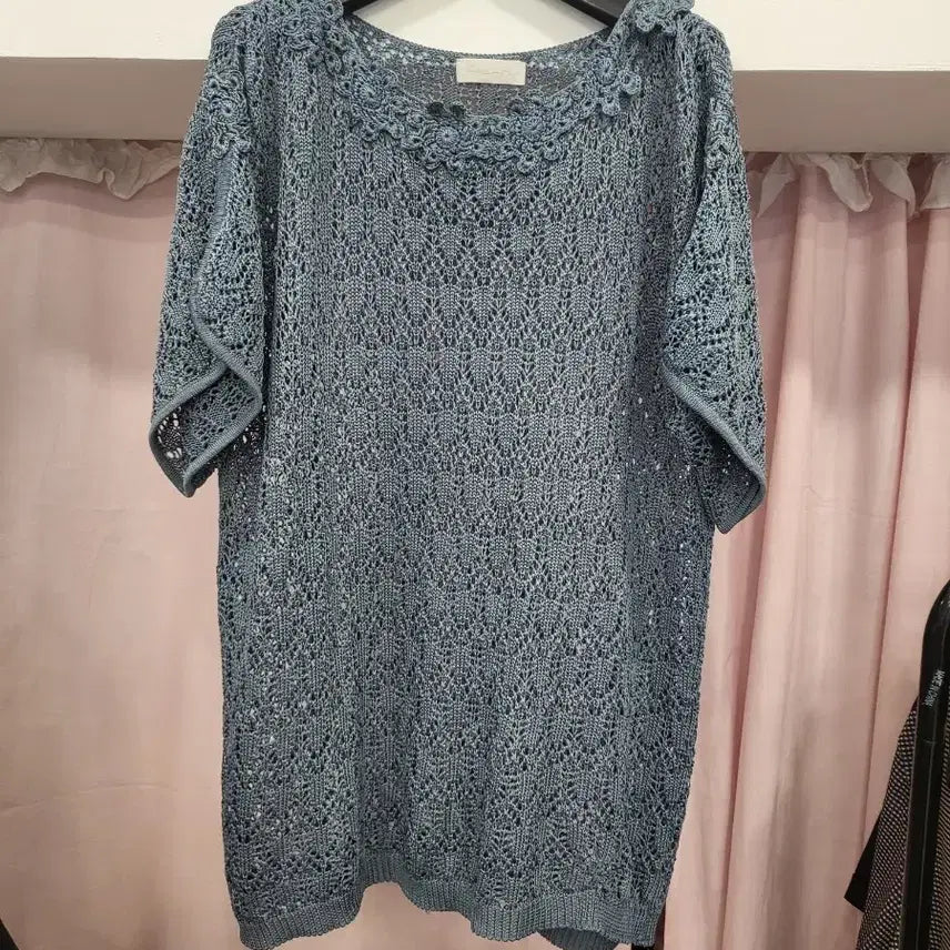 [BUNJANG] Women's See-Through Knit Blue / 여성 시스루 니트 블루