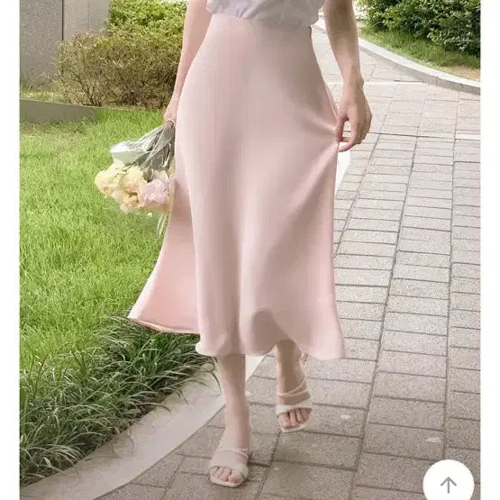 [BUNJANG] From The First Long Pink Satin Mermaid Skirt M / 프롬데이원 롱 핑크 새틴 머메이드 스커트 엠