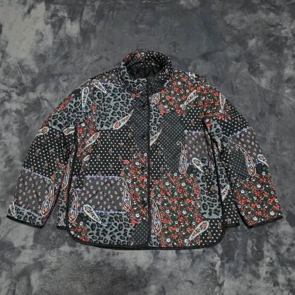[BUNJANG] Women's Paisley Pattern Quilting Padding Jacket / (88)여성 페이즐리 패턴 퀼팅 패딩 자켓