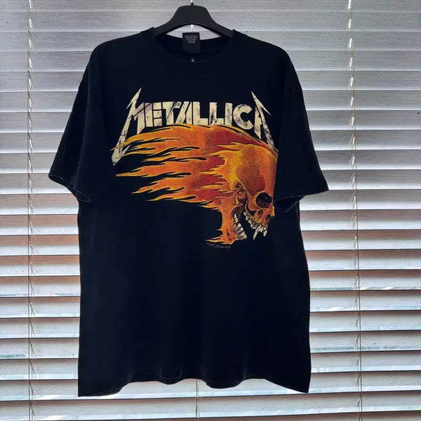 [BUNJANG] 90s Metallica Flaming Skull Sun Skull Double-Sided T-Shirt / [XL] 90s Metallica 메탈리카 Flaming Skull