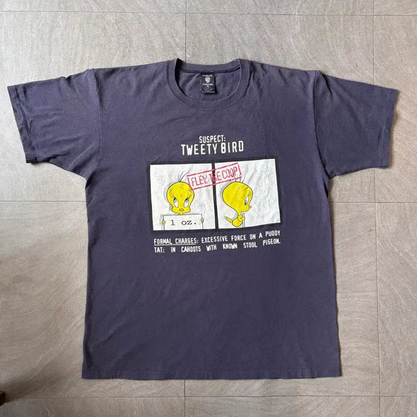 [BUNJANG] 1990s Tweety Bird Short Sleeve T-Shirt Navy XL / 90년대 미국 생산 빈티지 트위티 반팔 티셔츠