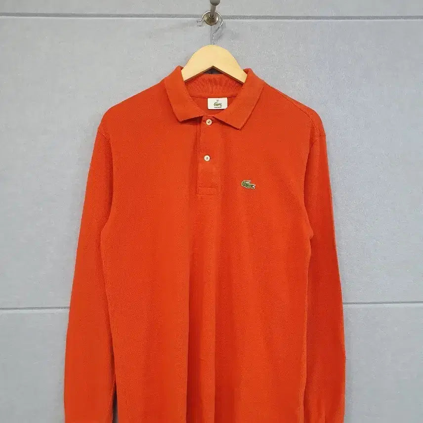 [BUNJANG] Lacoste Orange Long-Sleeve Polo Shirt Size 100 / #라코스테 오렌지 긴팔 카라티 100