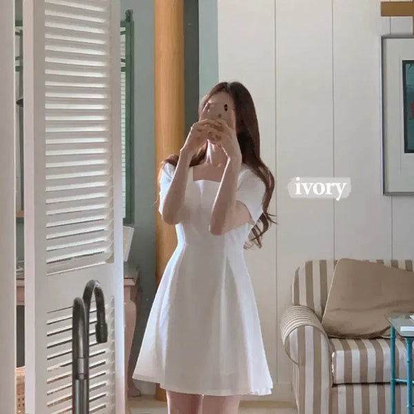 [BUNJANG] From The Day One Rosé Square Mini One-Piece Dress / 프롬데이원 로제 스퀘어 미니홀원피스 하객룩 오피스룩