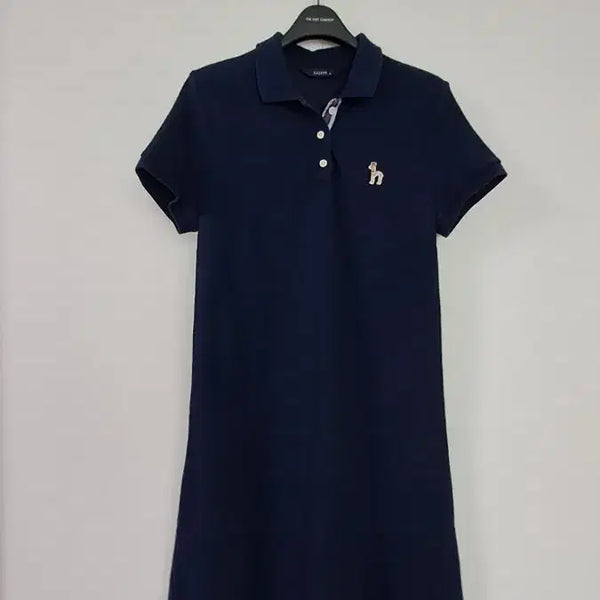 [BUNJANG] Hazzys Women's Navy Collar Dress Size 55 / 헤지스 여성 카라 원피스 네이비 55사이즈