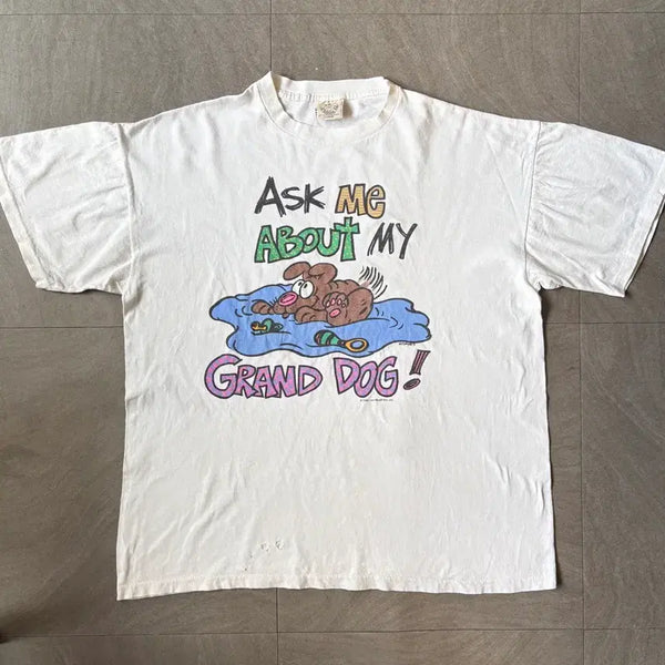 [BUNJANG] 1996 US-Made Vintage White Short-Sleeve T-Shirt - Men's XL / 96년 미국  생산 화이트 반팔 티셔츠