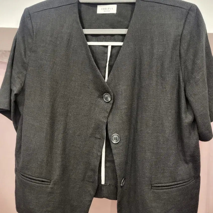 [BUNJANG] Black Short-Sleeve Jacket / 블랙 반팔 자켓