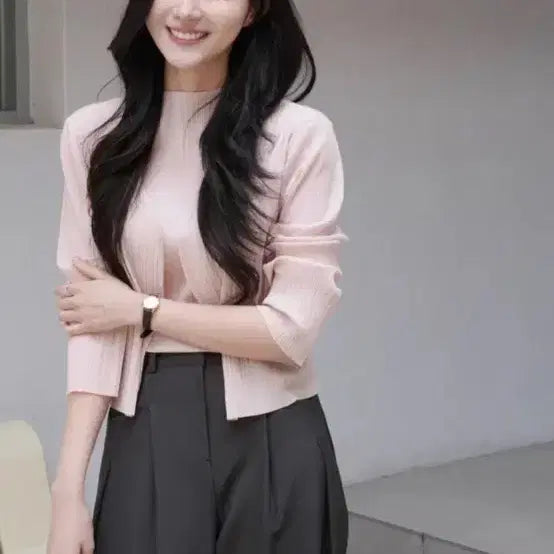 [BUNJANG] Nouarte Loerre Pleats Set Blush Pink / Nouarte 누아르테 로에르 플리츠 세트 블러시 핑크