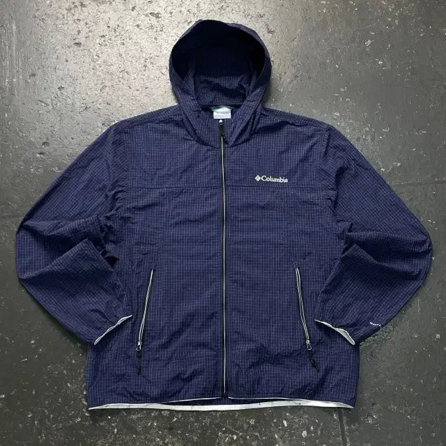 [BUNJANG] Columbia Check Windbreaker / 100 컬럼비아 체크 바람막이