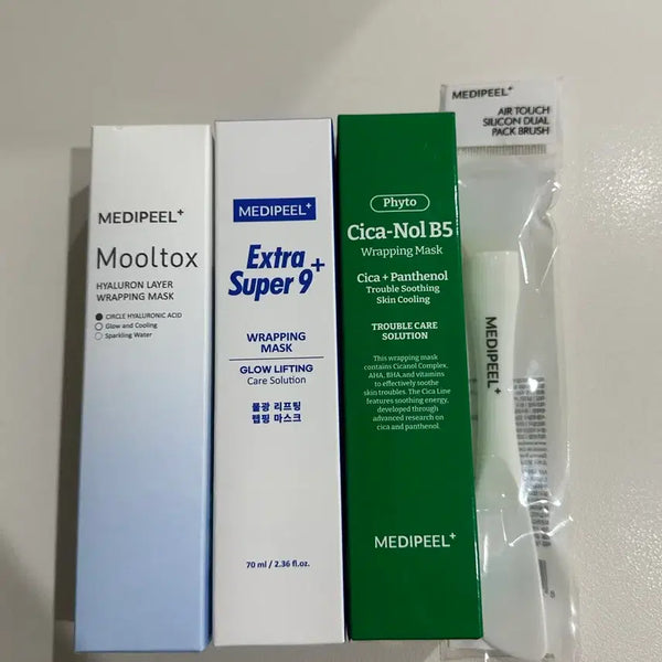 [BUNJANG] Medi-Peel Wrapping Mask Set (Calming, Aqua-Glow, Water-Tox) / 메디필 랩핑마스크 3종세트