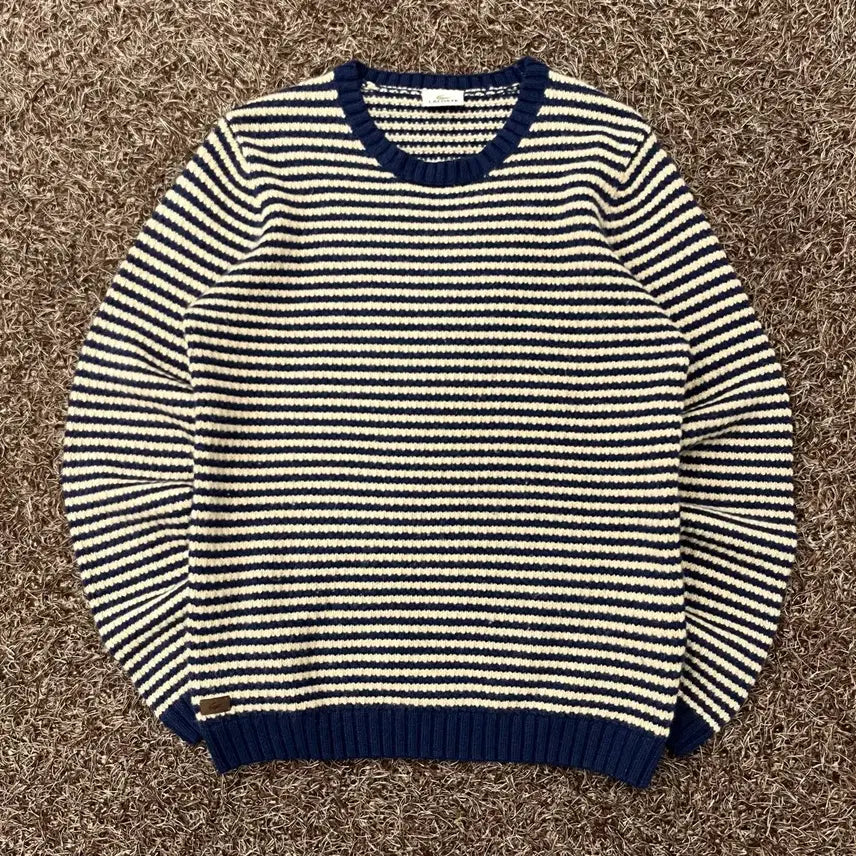[BUNJANG] Lacoste Striped Knit Sweater / 100 라코스테 스트라이프 니트
