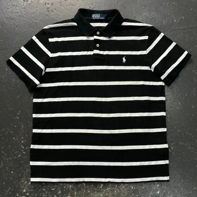 [BUNJANG] Polo Ralph Lauren Striped Collar T-Shirt / 105 폴로 랄프로렌 스트라이프 카라티