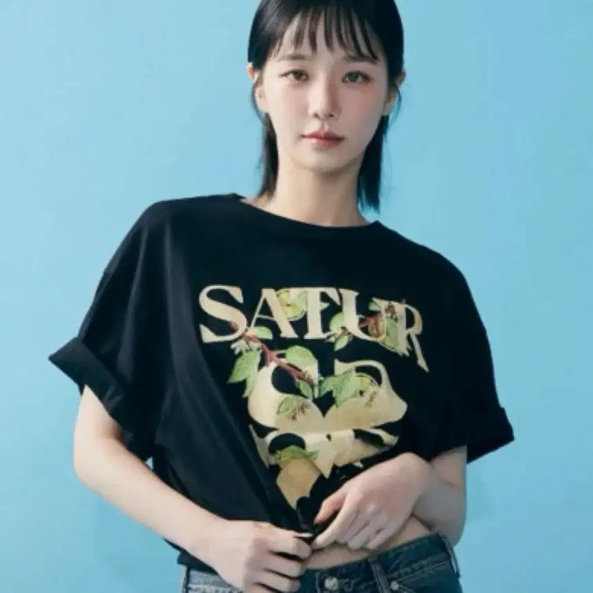 [BUNJANG] Sae-teo Afro Leaf T-shirt WS / 세터 아프로 리프 반팔티셔츠 ws