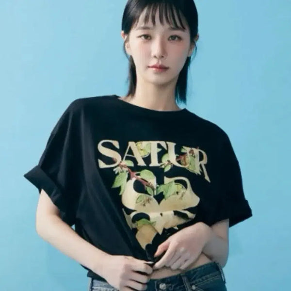 [BUNJANG] Sae-teo Afro Leaf T-shirt WS / 세터 아프로 리프 반팔티셔츠 ws
