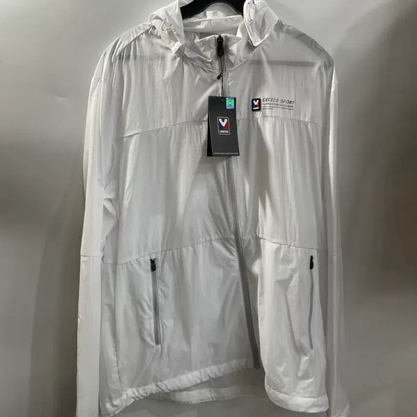 [BUNJANG] M LIMITED White Hooded Windbreaker Jacket (100/L) / [M LIMITED] 새상품 화이트 후드 윈드브레이커 자켓 (100/L)