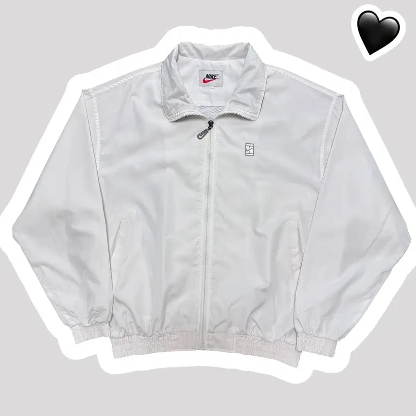 [BUNJANG] Nike 90s White Tennis Logo Windbreaker / 나이키 90s 화이트 오버 테니스로고 바람막이 (No.50)