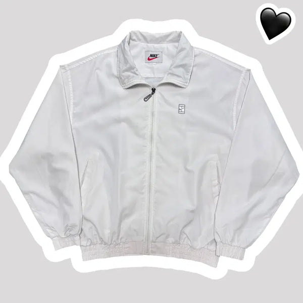 [BUNJANG] Nike 90s White Tennis Logo Windbreaker / 나이키 90s 화이트 오버 테니스로고 바람막이 (No.50)