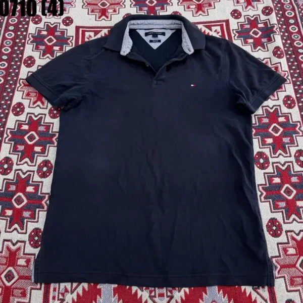 [BUNJANG] Tommy Hilfiger Navy Collar T-shirt / 타미힐피거 반팔 카라티 네이비
