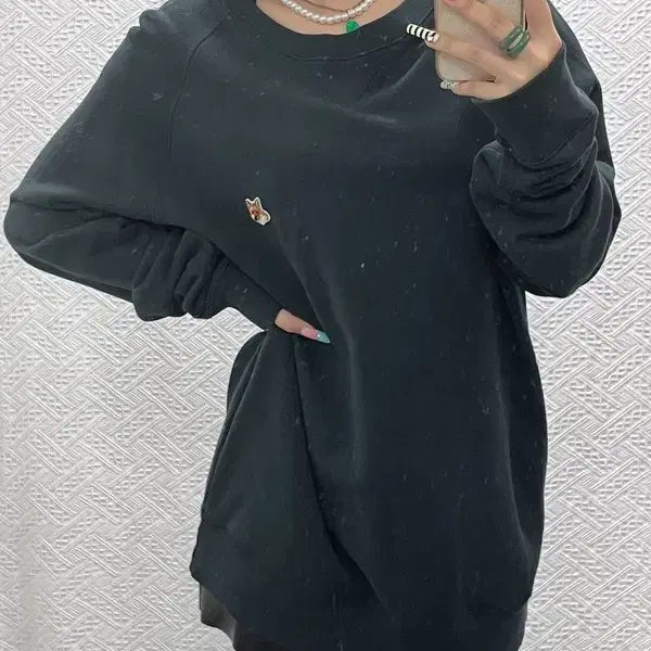 [BUNJANG] Maison Kitsuné Vintage Modern Casual Fox Patch Sweatshirt Deep Green XL / 메종키츠네 빈티지 모던 캐주얼 폭스패치 딥그린 맨투맨 XL C12993