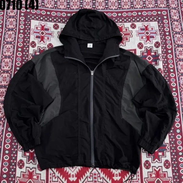 [BUNJANG] COMO Hooded Windbreaker Jumper Black / COMO 후드 바람막이 점퍼 블랙