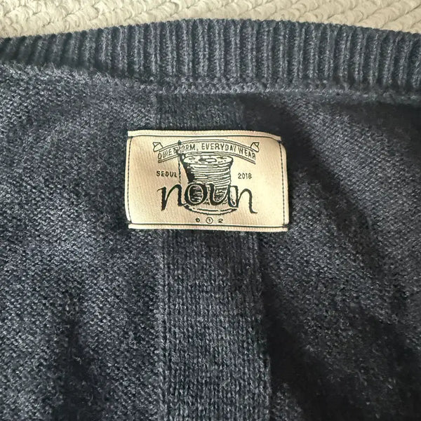 [BUNJANG] NOWNESS Essential Crewneck Cardigan Charcoal / [1] 노운 - 에센셜 크루넥 가디건 차콜 [1회착]