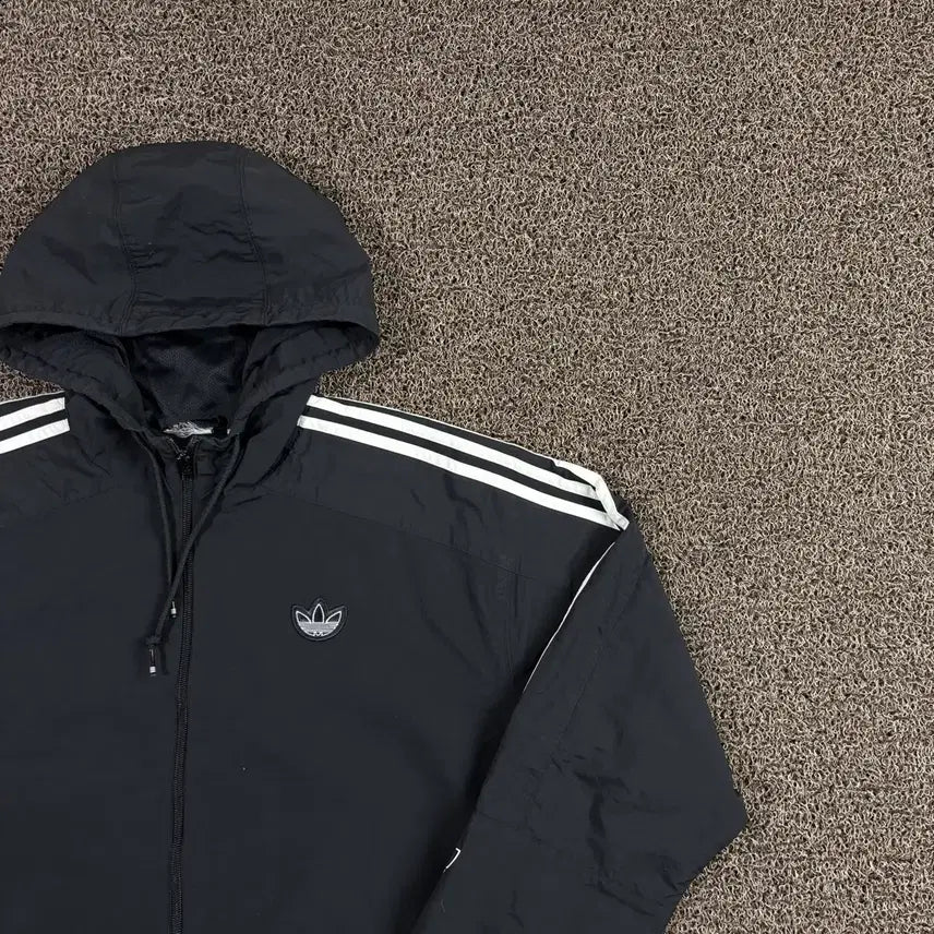 [BUNJANG] Adidas Trefoil Black Windbreaker / 아디다스 삼선 트레포일 블랙 바람막이