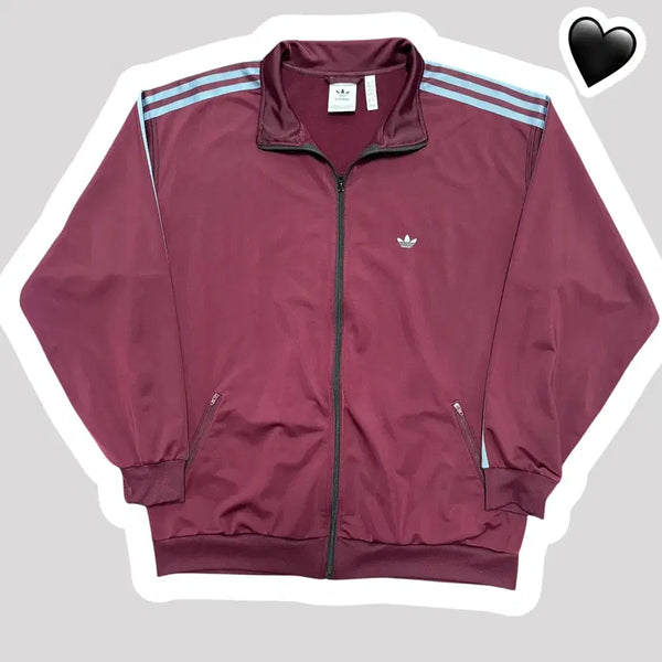 [BUNJANG] Adidas Burgundy BB Maroon Beckenbauer Track Top Jersey XL / 아디다스 버건디 BB 마룬 베켄바우어 트랙탑 져지 (No.57)