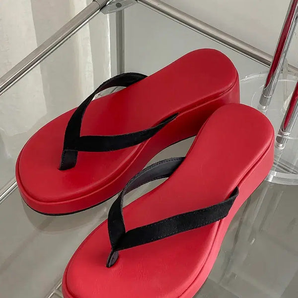[BUNJANG] Red Flip-Flops 4cm Size 230 / (새상품) 레드 쪼리 4cm 230 팔아요
