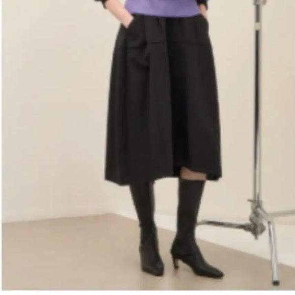 [BUNJANG] System Black Midi Skirt / 시스템 투턱 벌룬 스커트
