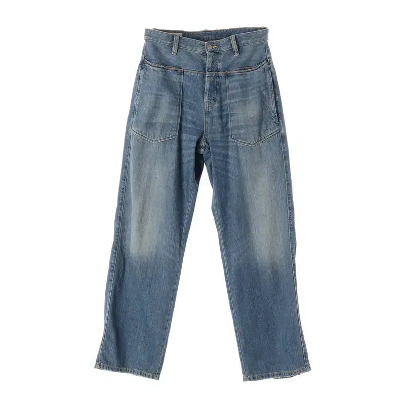 [BUNJANG] ZARA Wide Leg Denim Pants with Front Pockets / ZARA 전면 포켓 와이드 데님