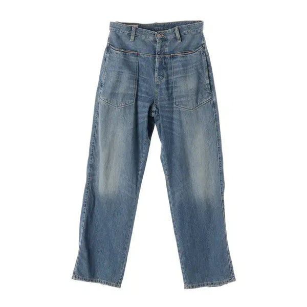 [BUNJANG] ZARA Wide Leg Denim Pants with Front Pockets / ZARA 전면 포켓 와이드 데님